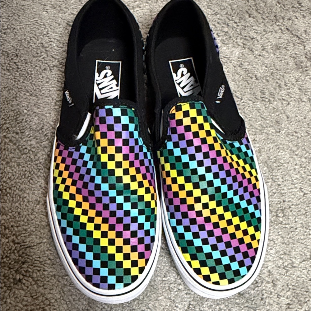Vans Colorful Checkered Slip-On Sneakers